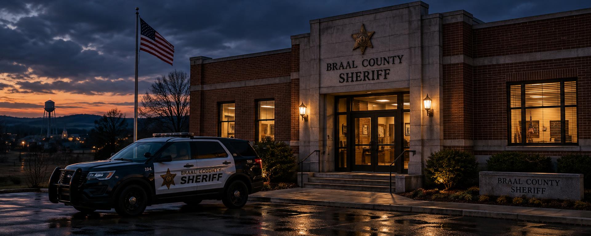 Braal County Sheriff's Office headquarters at dusk